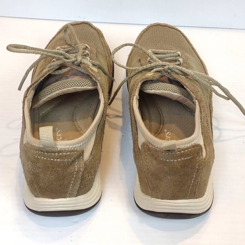 Grasshopper Ortholite Explore Tan Suede & Lace Mesh Lace-up Sneakers